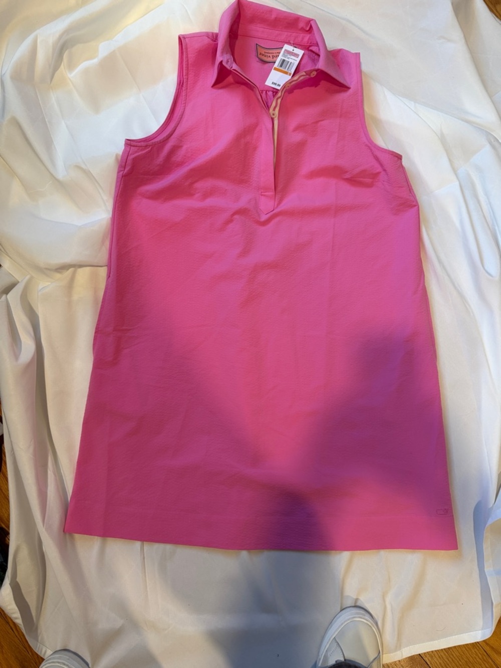 NWT vineyard vines Bright Pink Sleeveless performance Polo Shift Dress